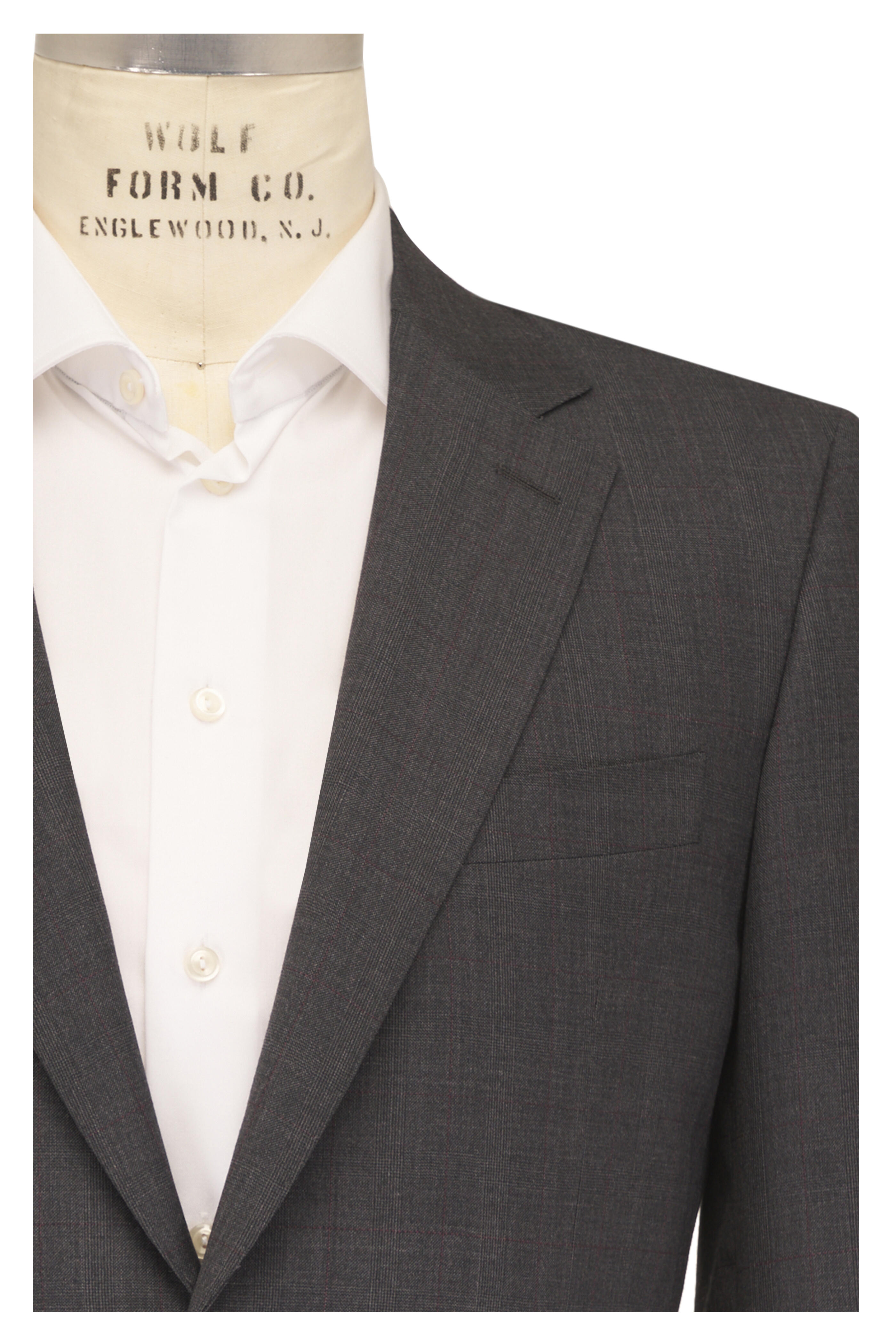 Canali - Gray Subtle Plaid Wool Suit