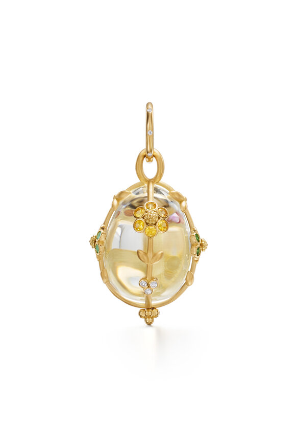 Temple St. Clair 18k Gold Medium Rainbow Fiori Amulet - view 2