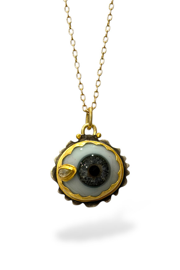 Rock House Diamond Glass Eye Necklace