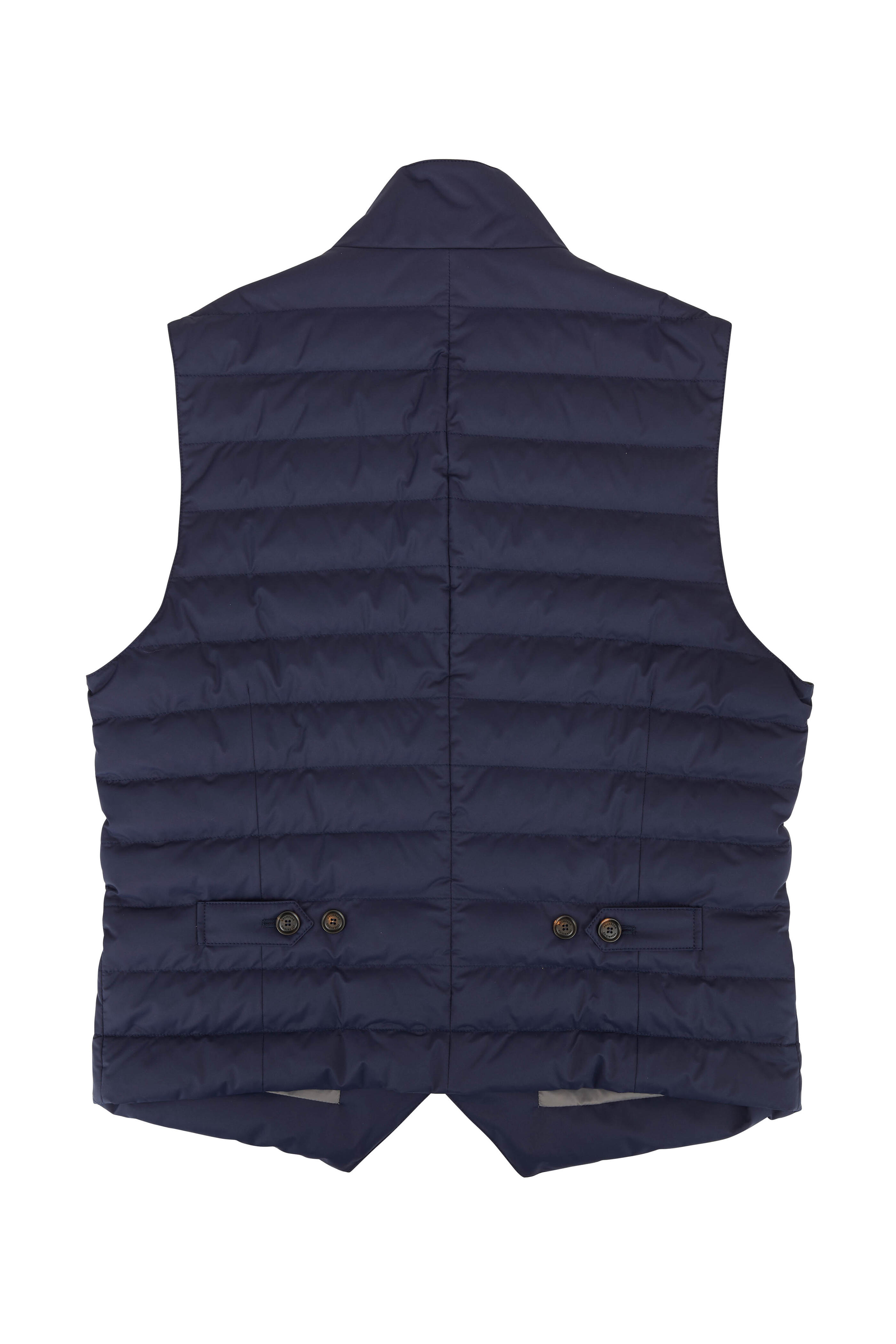 Brunello Cucinelli - Navy Button Front Quilted Vest - view 2