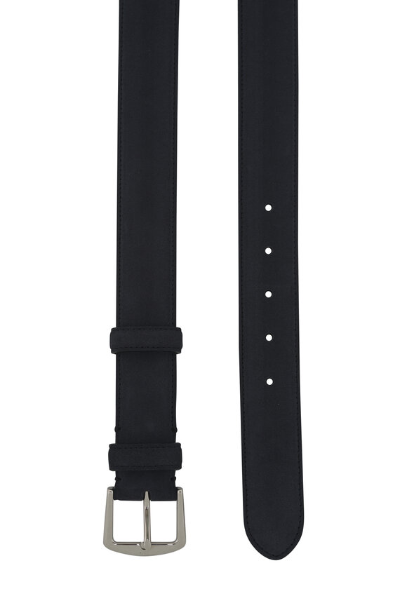 Loro Piana Navy Suede Belt  - view 2