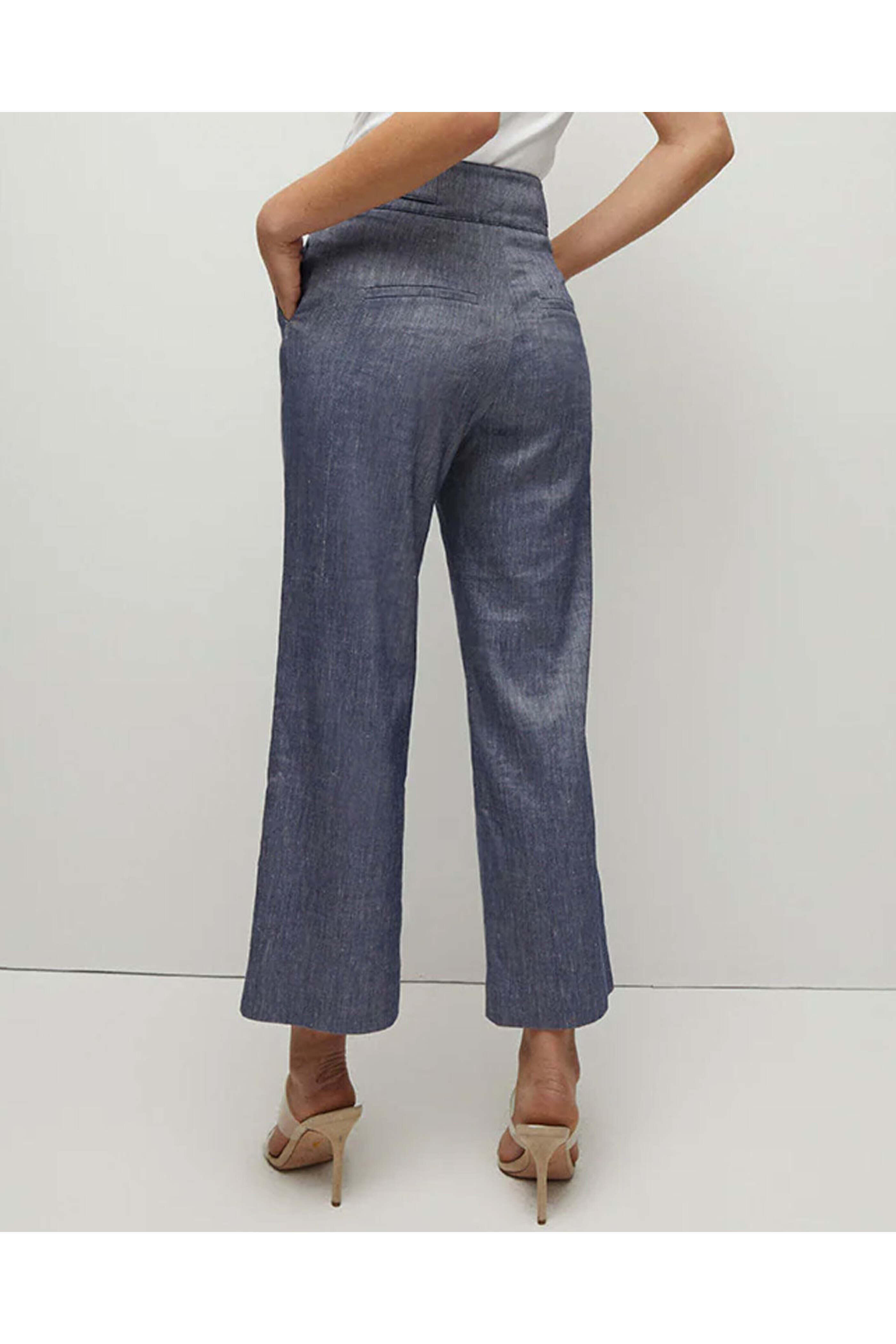 Veronica Beard - Blue Melange Linen Aubrie Pant