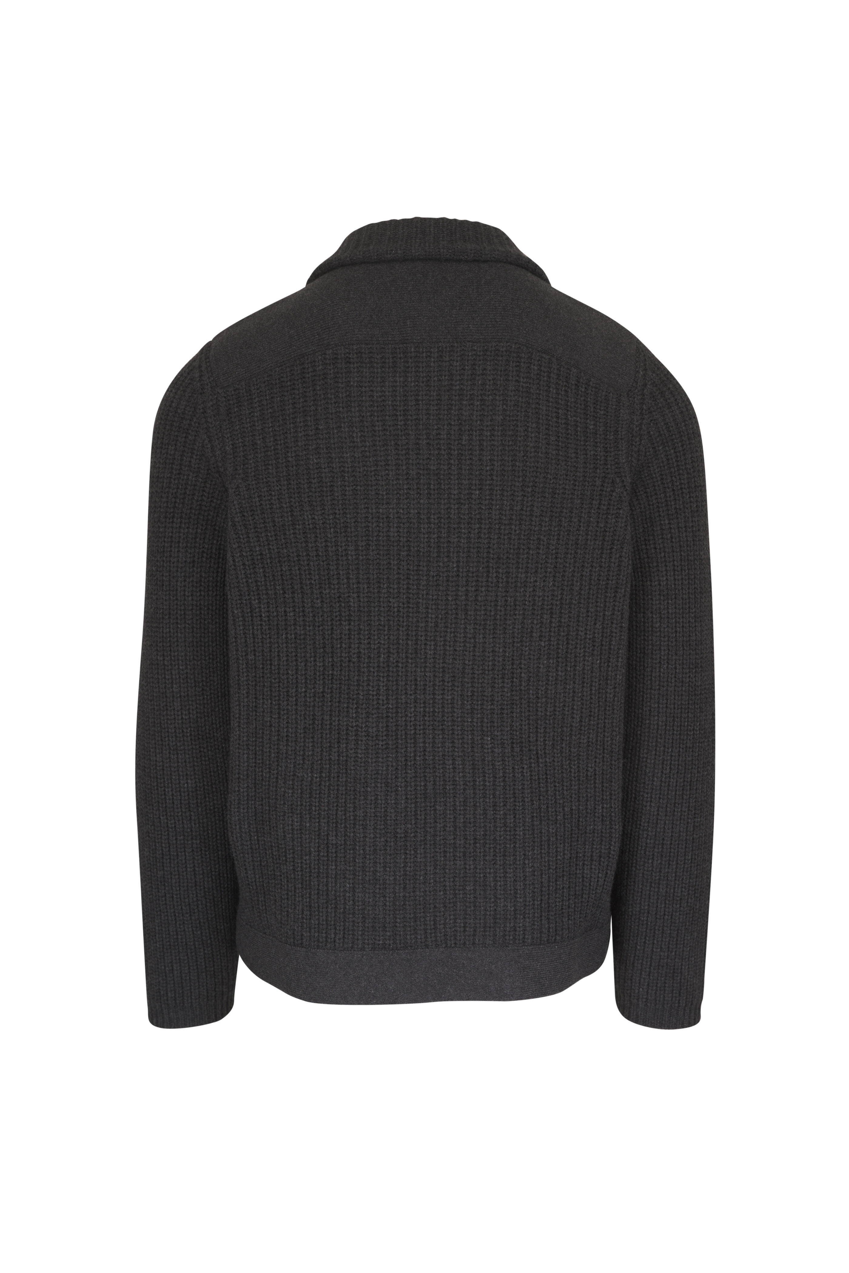 Brunello Cucinelli - Charcoal Gray Cashmere Double Breasted Cardigan - view 2