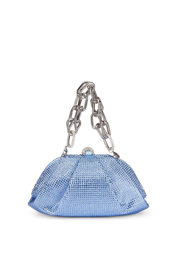 Judith Leiber Couture Gemma Light Blue Crystal Top Handle Clutch - view 2