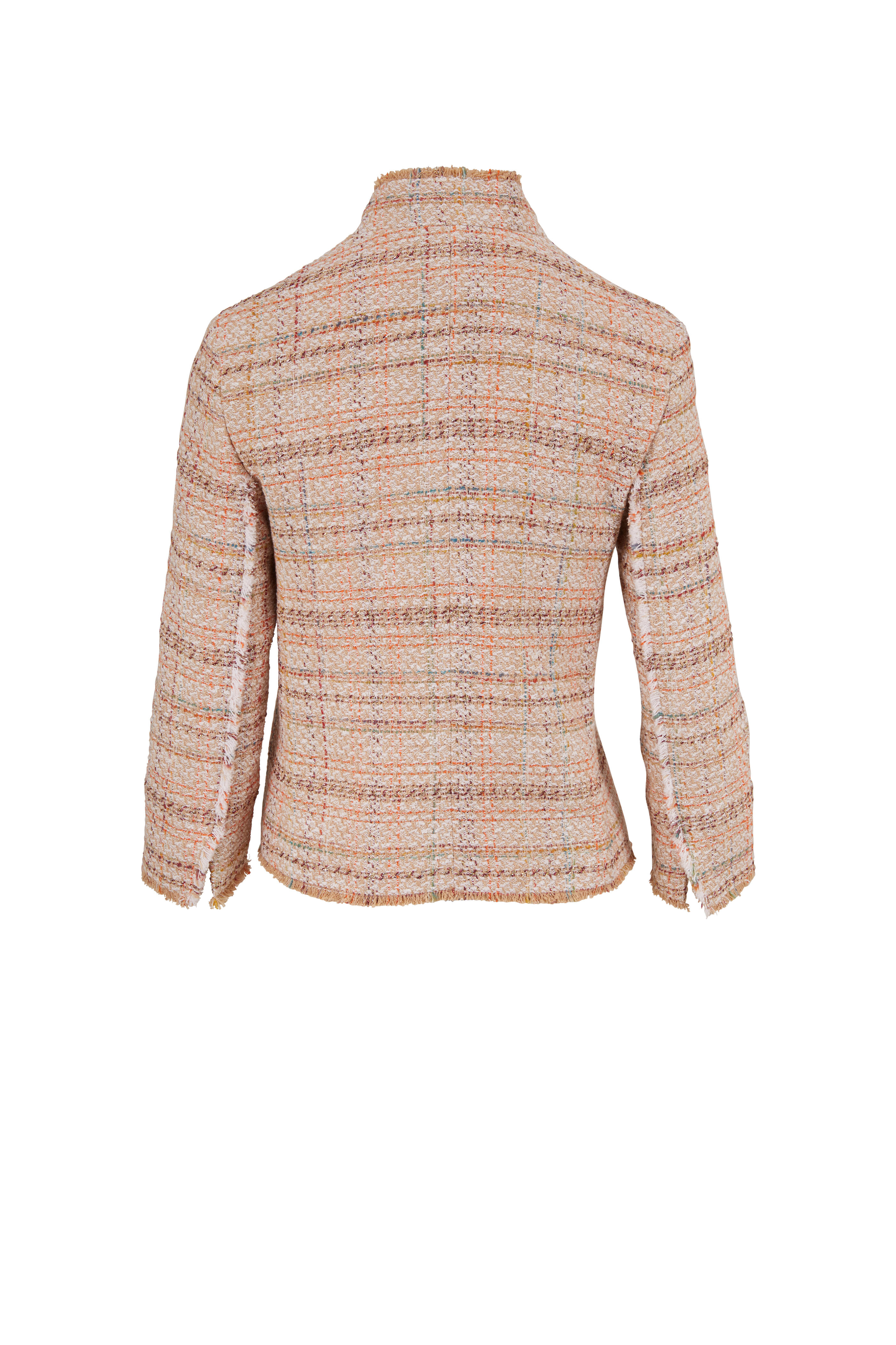 Akris Punto - Cream & Tangerine Lurex Tweed Jacket