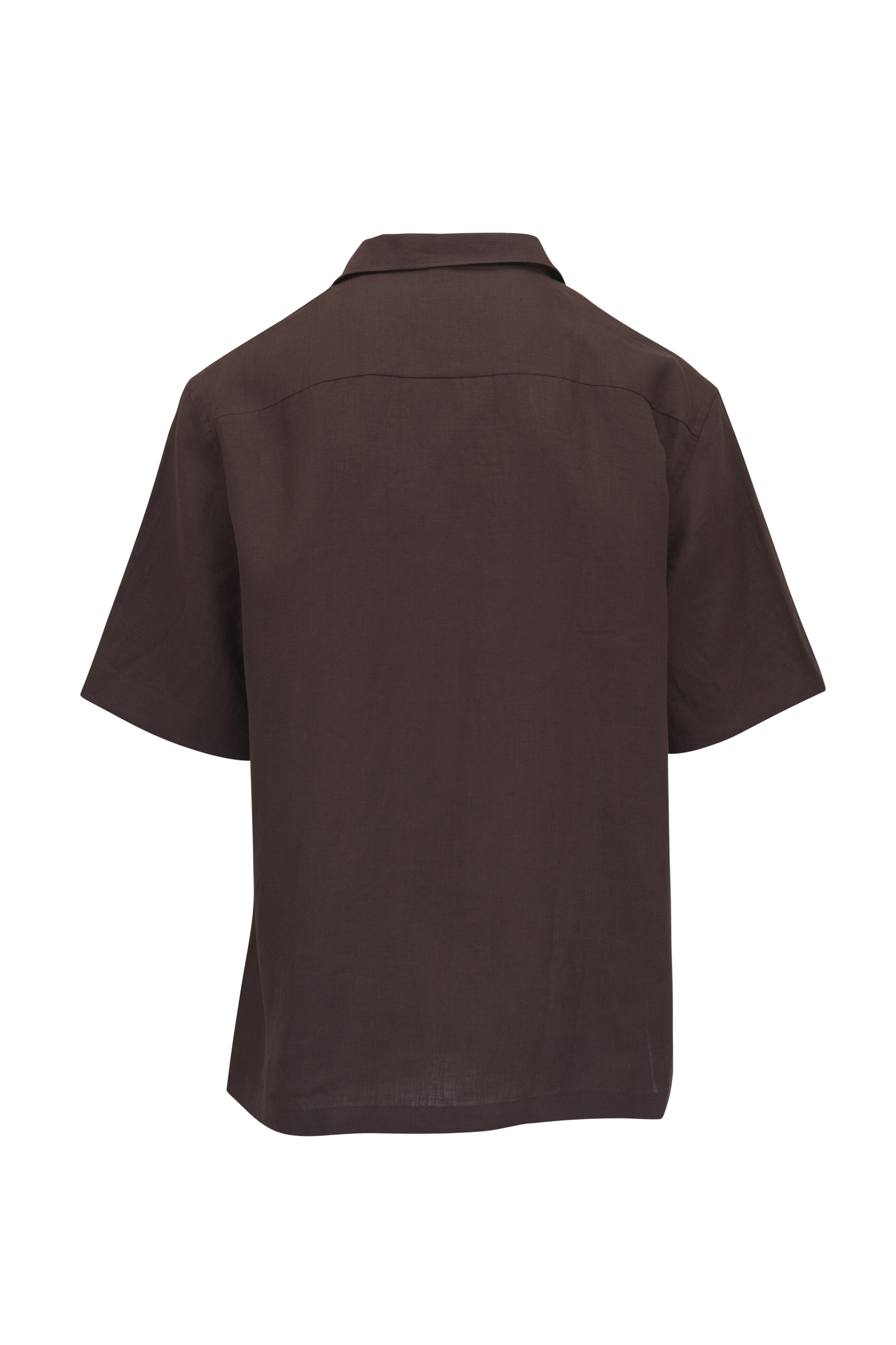 Loro Piana - Solid Brown Linen Shirt
