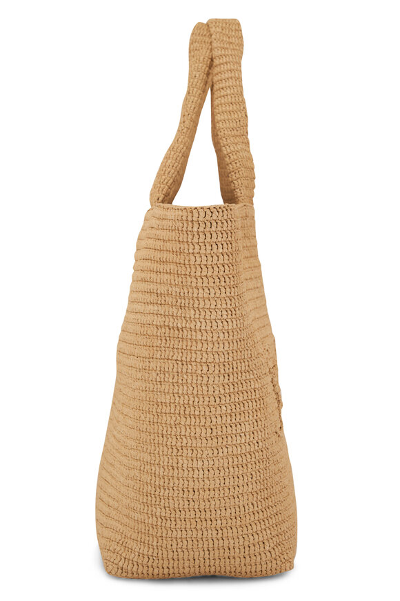 Saint Laurent - Saint Laurent Natural Raffia Shopping Tote 