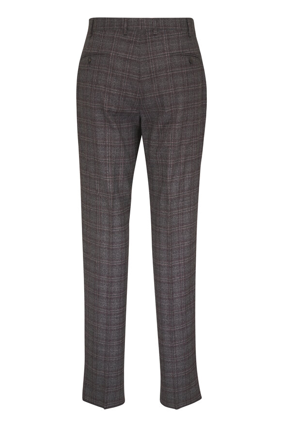 Isaia Banker Gray Plaid Wool Suit - view 6