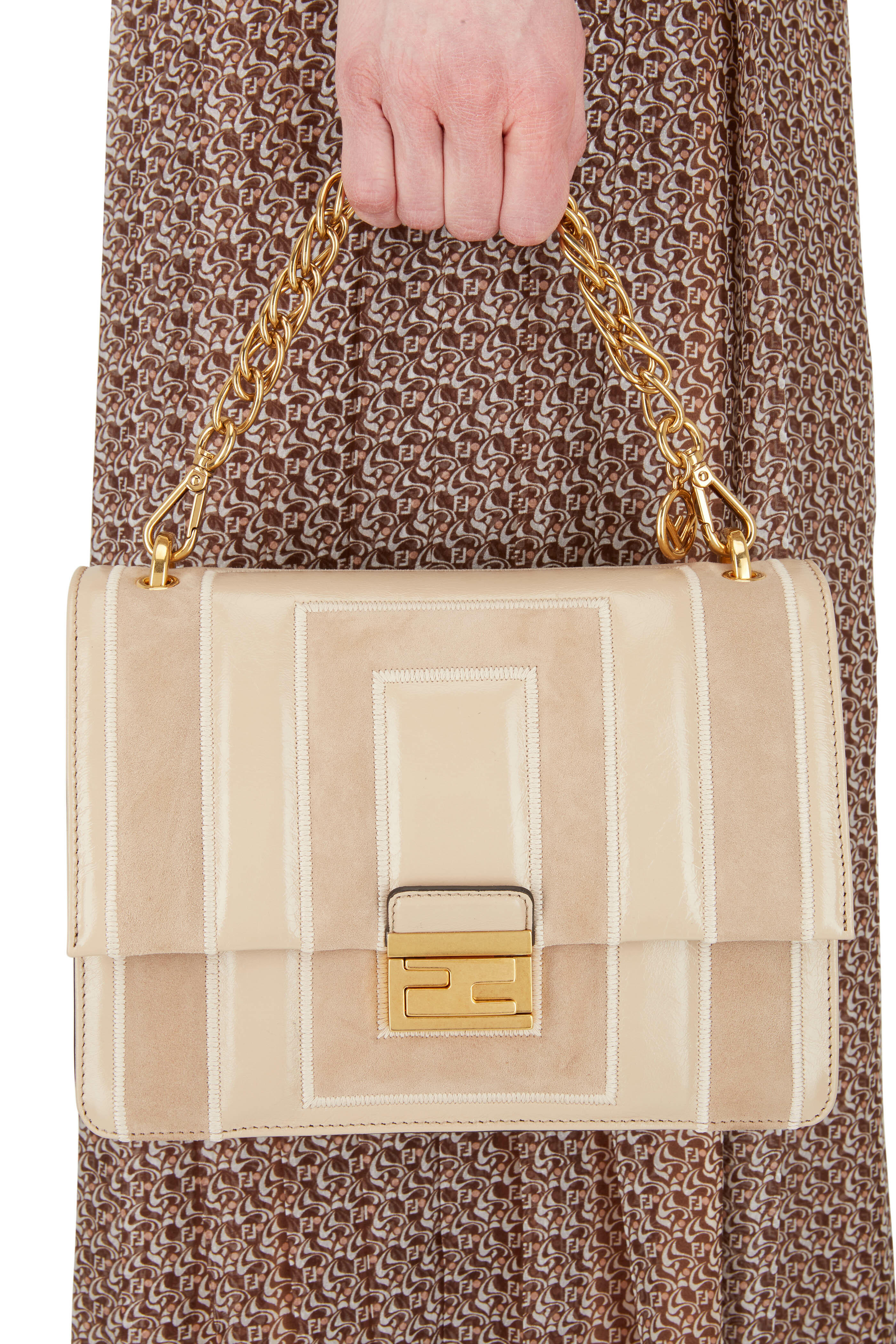 Fendi - Kan U Black Suede & Leather Multi Strap Bag