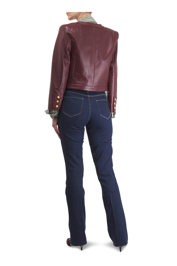 L'Agence Deidra Black Cherry Collarless Jacket - view 3