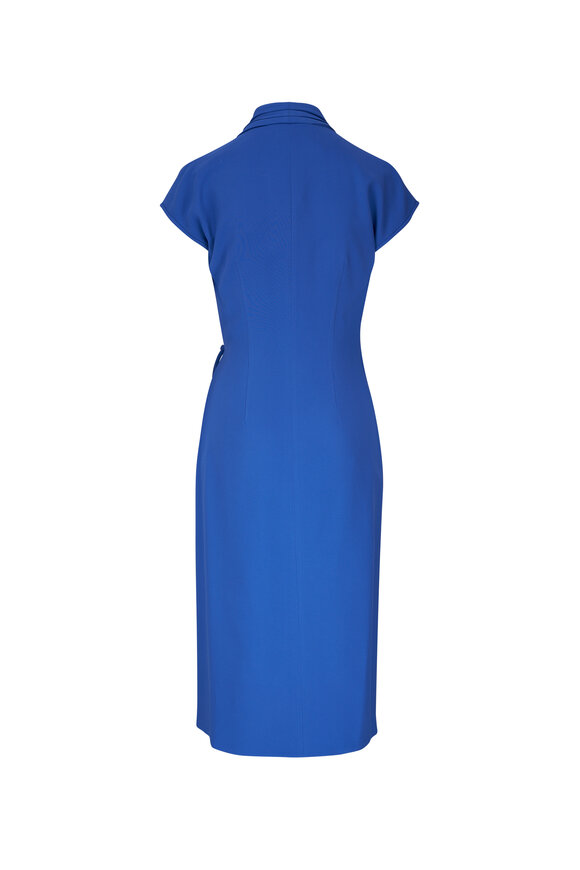 Giorgio Armani - Blue Silk Wrap Midi Dress | Mitchell Stores