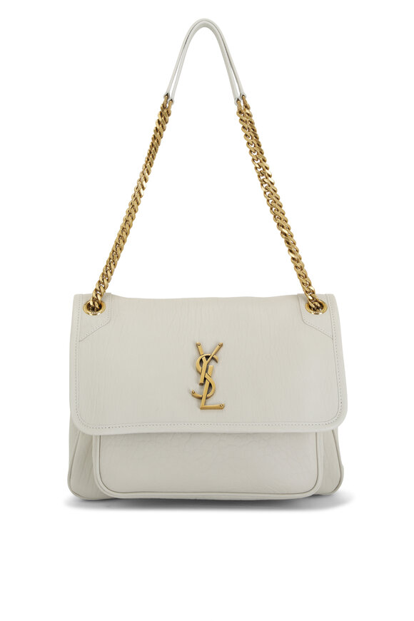 Saint Laurent Medium Niki Crema Soft Bone Leather Shoulder Bag