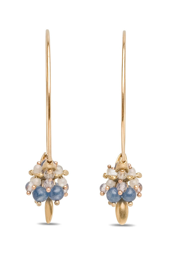 Ted Muehling Kyanite Mix Cluster Hoop Earrings - view 2
