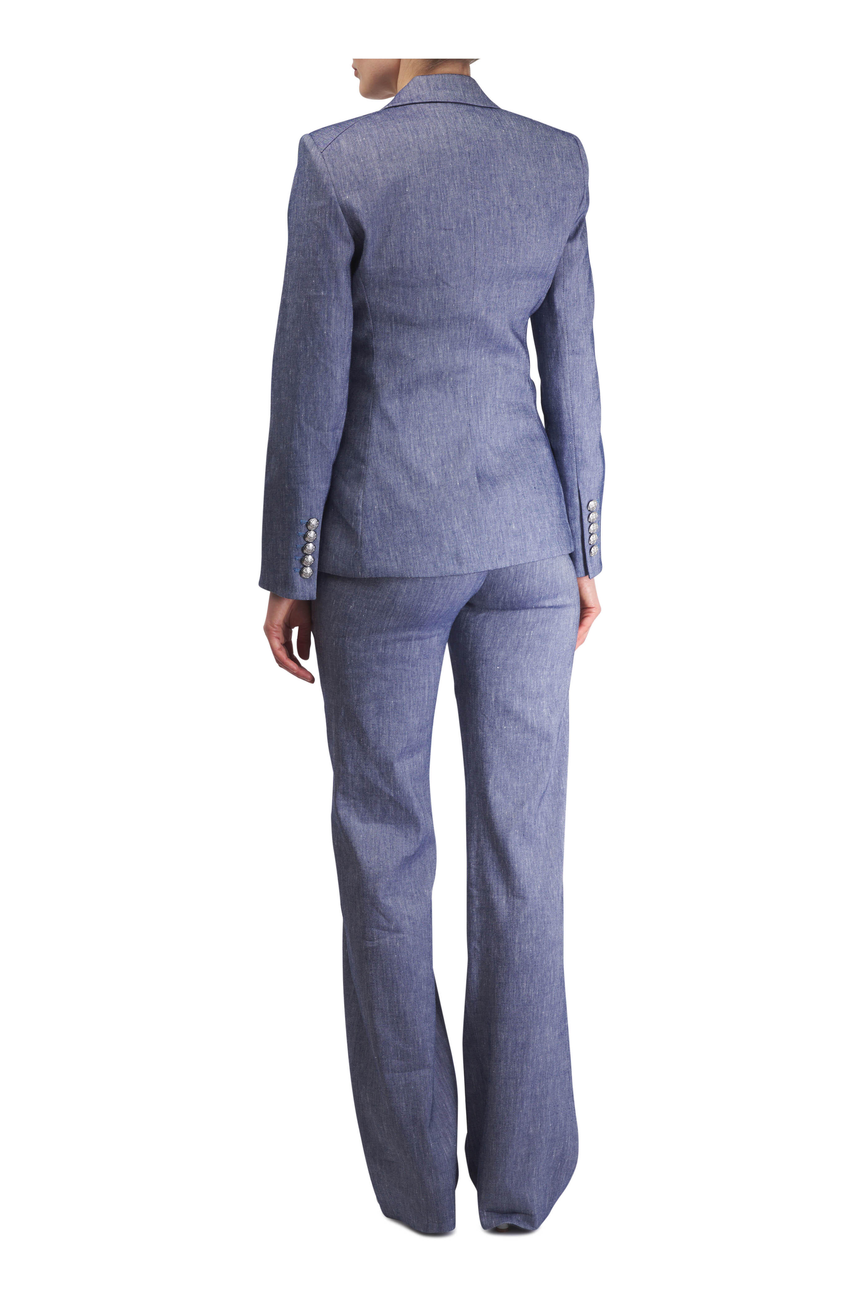 Veronica Beard - Jude Blue Mélange Wide Leg Pant