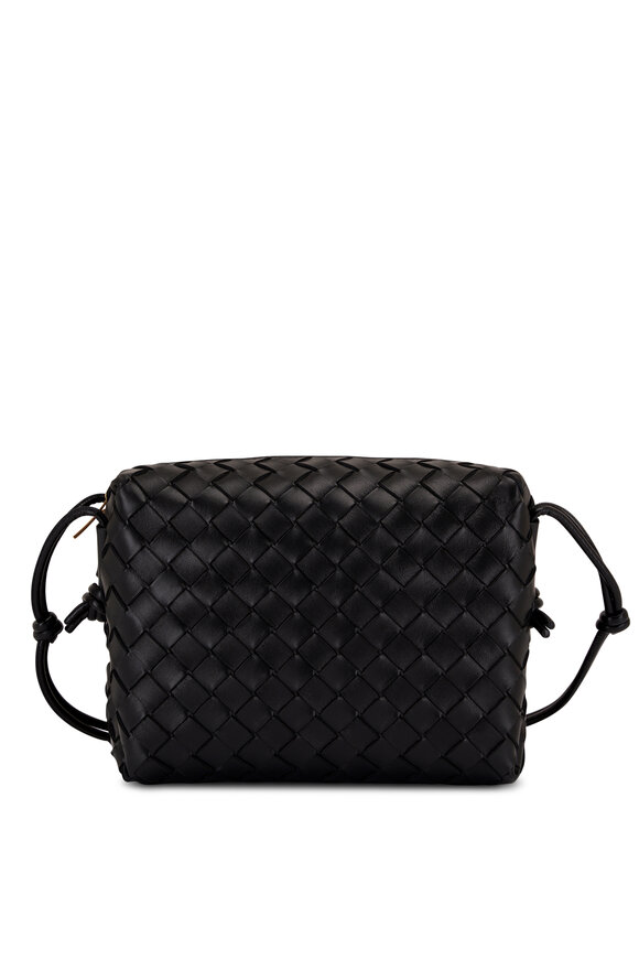 Bottega Veneta - Small Loop Black Woven Leather Crossbody