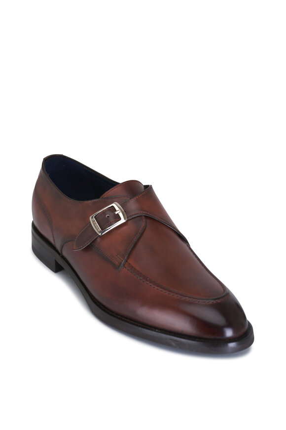 Di Bianco - Gavello Brown Leather Monk Strap Dress Shoe 