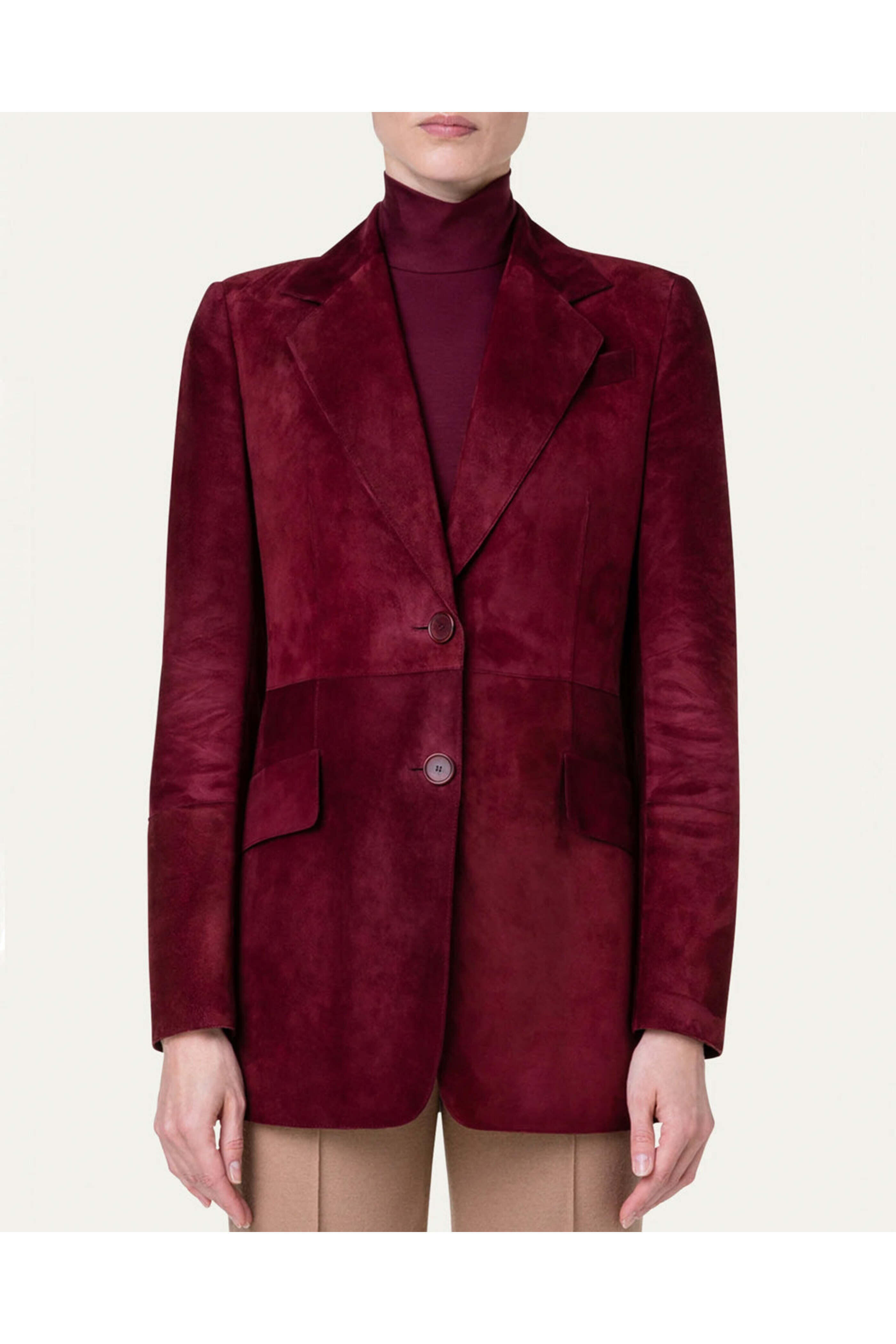 Akris Punto - Garnet Suede Single Breasted Blazer