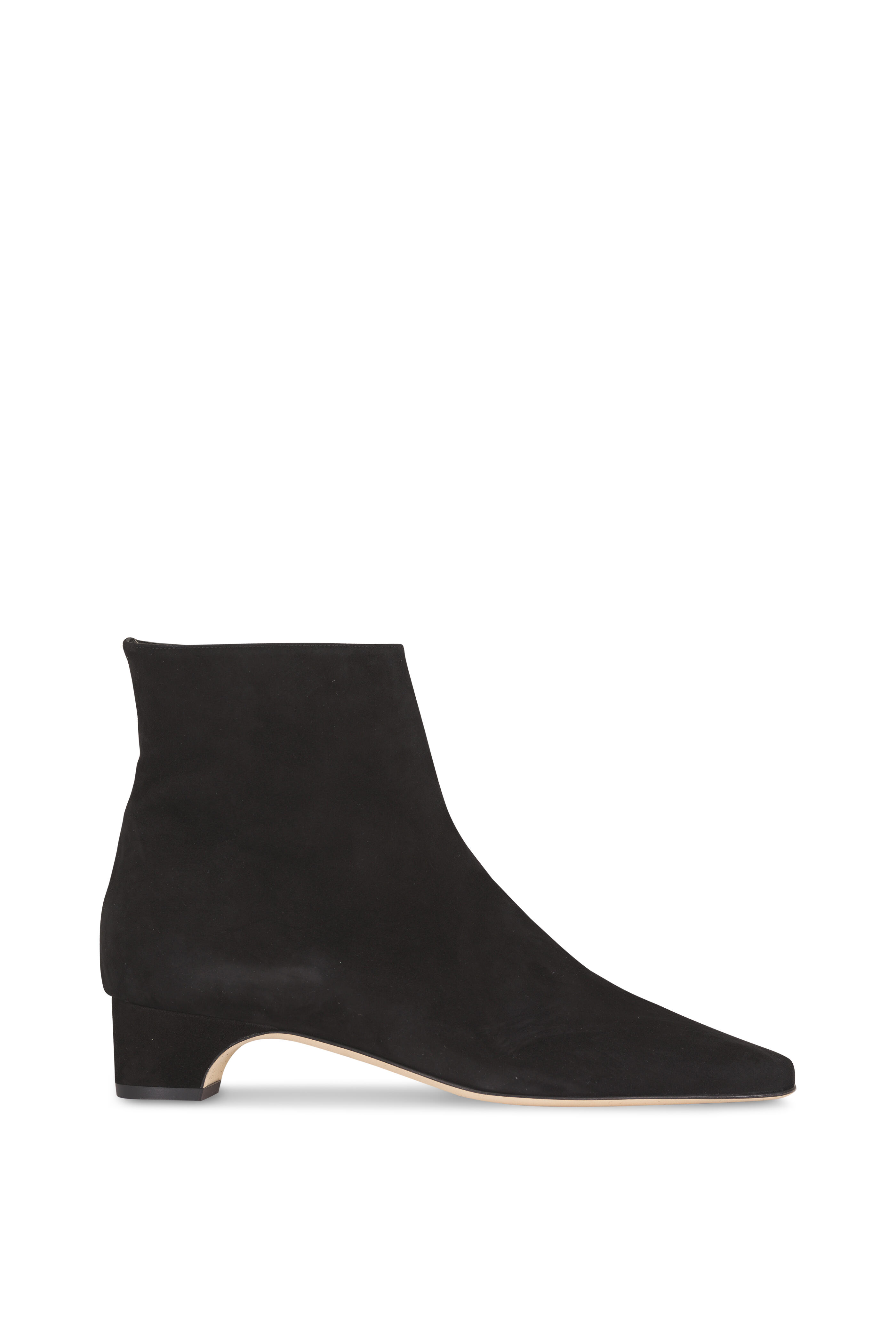 Manolo Blahnik - Tolarc Black Suede Bootie, 30mm - view 4