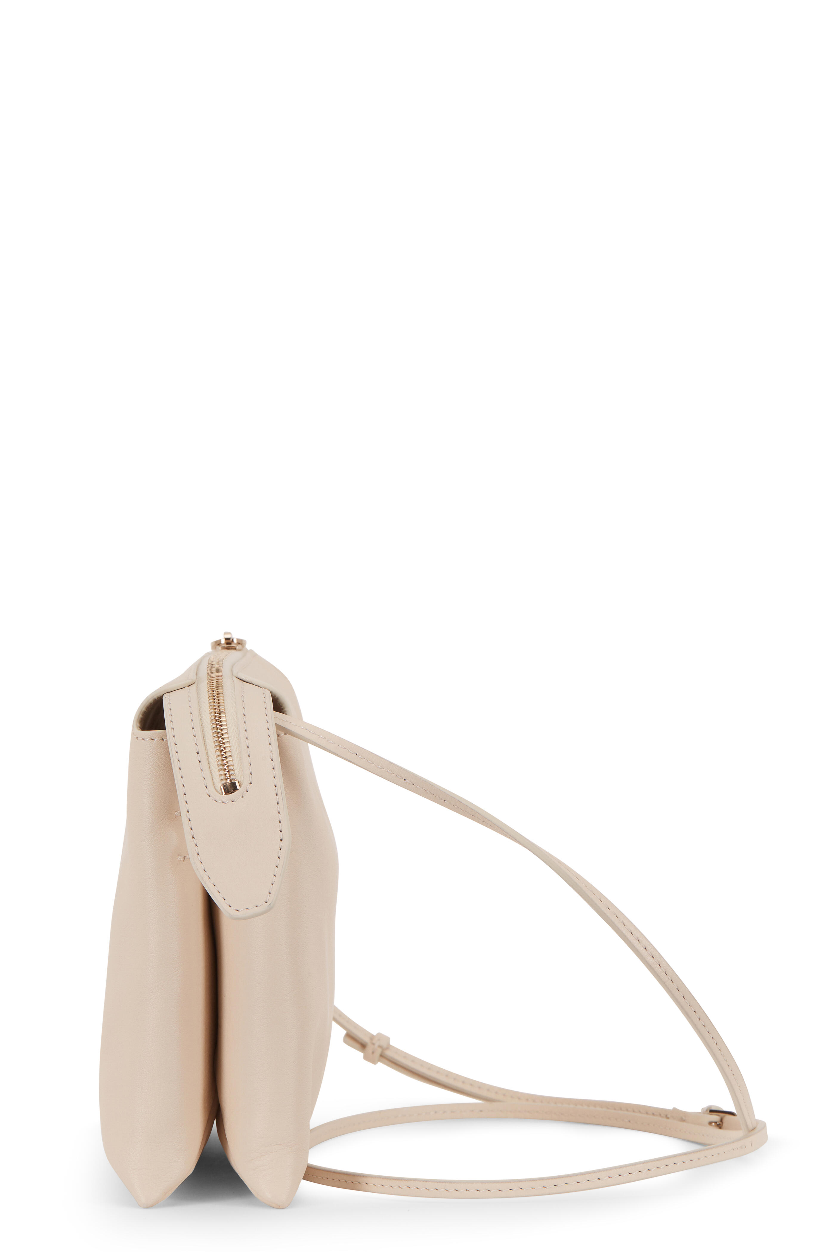 The Row - Nu Mini Twin Ivory Leather Crossbody Bag