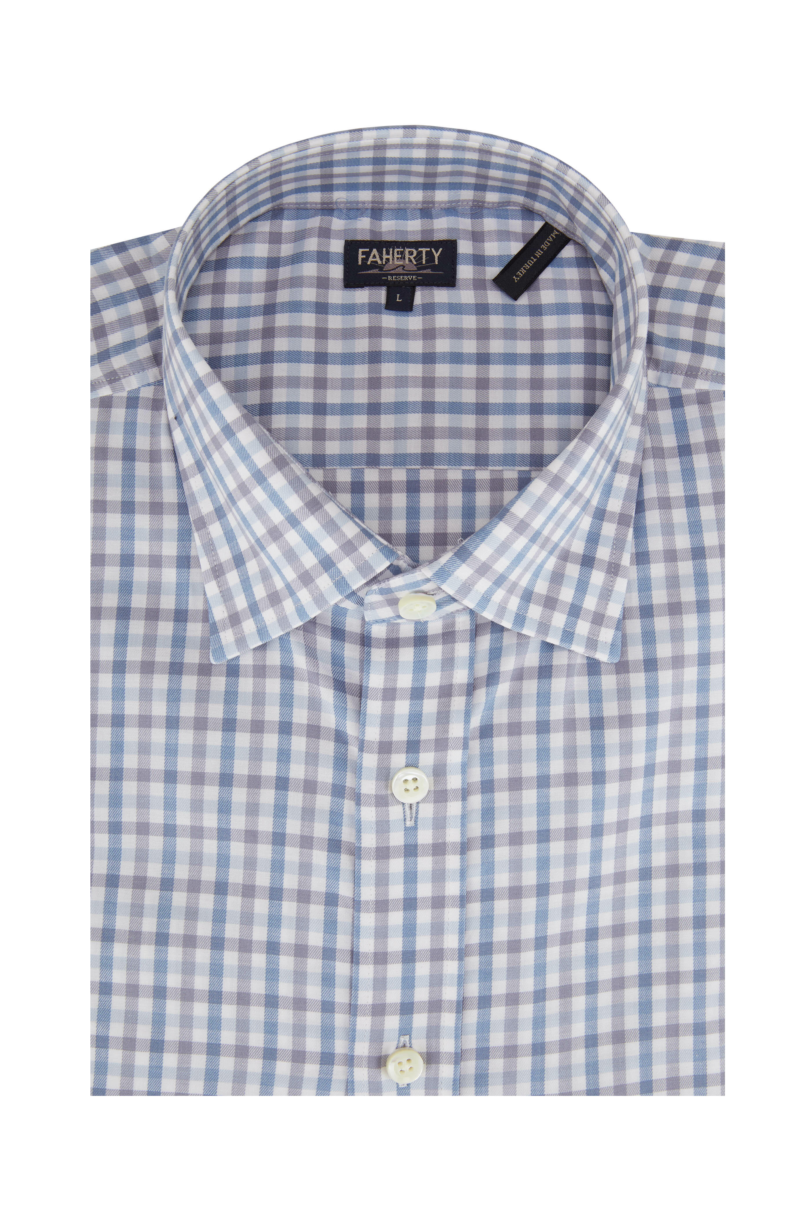 Faherty Brand - Reserve Blue Ice Check Performance Sport Shirt