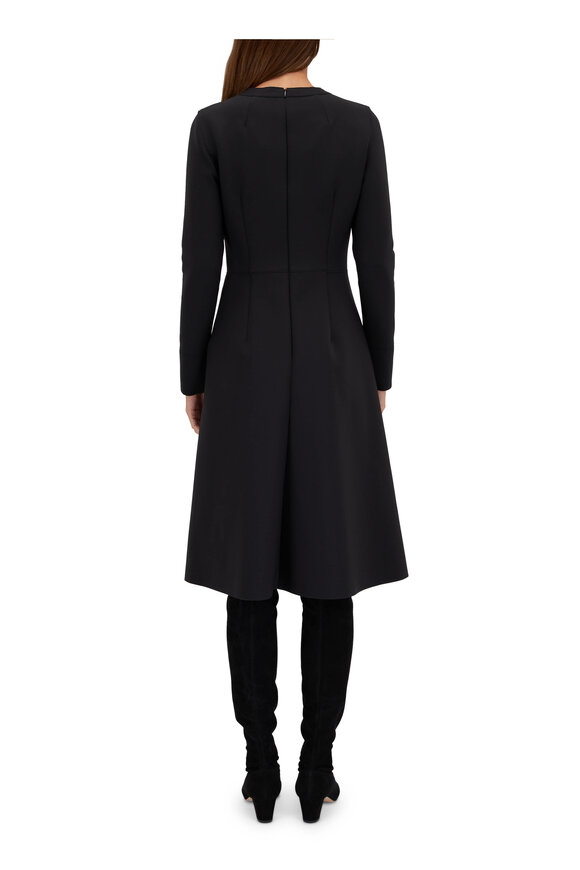 Akris - Black Techno Asymmetric Dress 