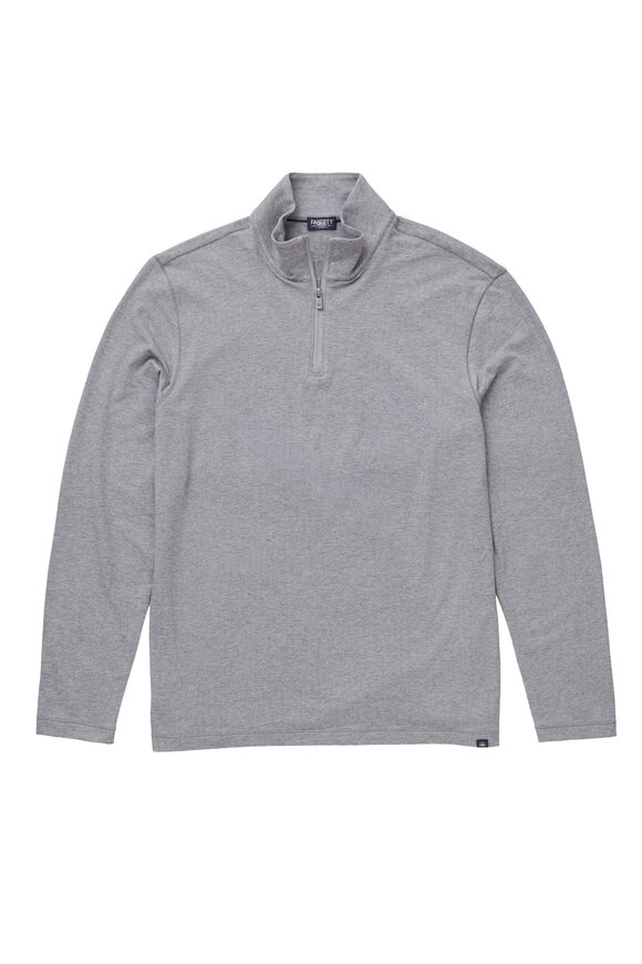 Faherty Brand Movement Gray Herringbone Quarter Zip - view 2