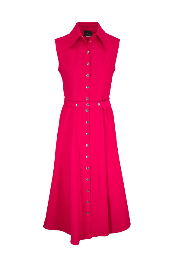 Akris Vermillion Belted Shirt Dress