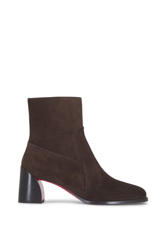 Christian Louboutin Ira Dark Brown Suede Short Boot, 55mm - view 2