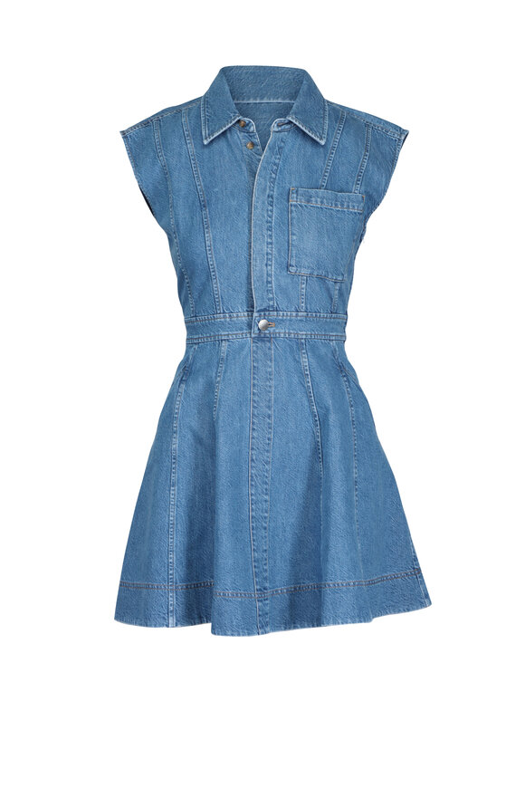 Tanya Taylor Hailey Sleeveless Denim Mini Dress