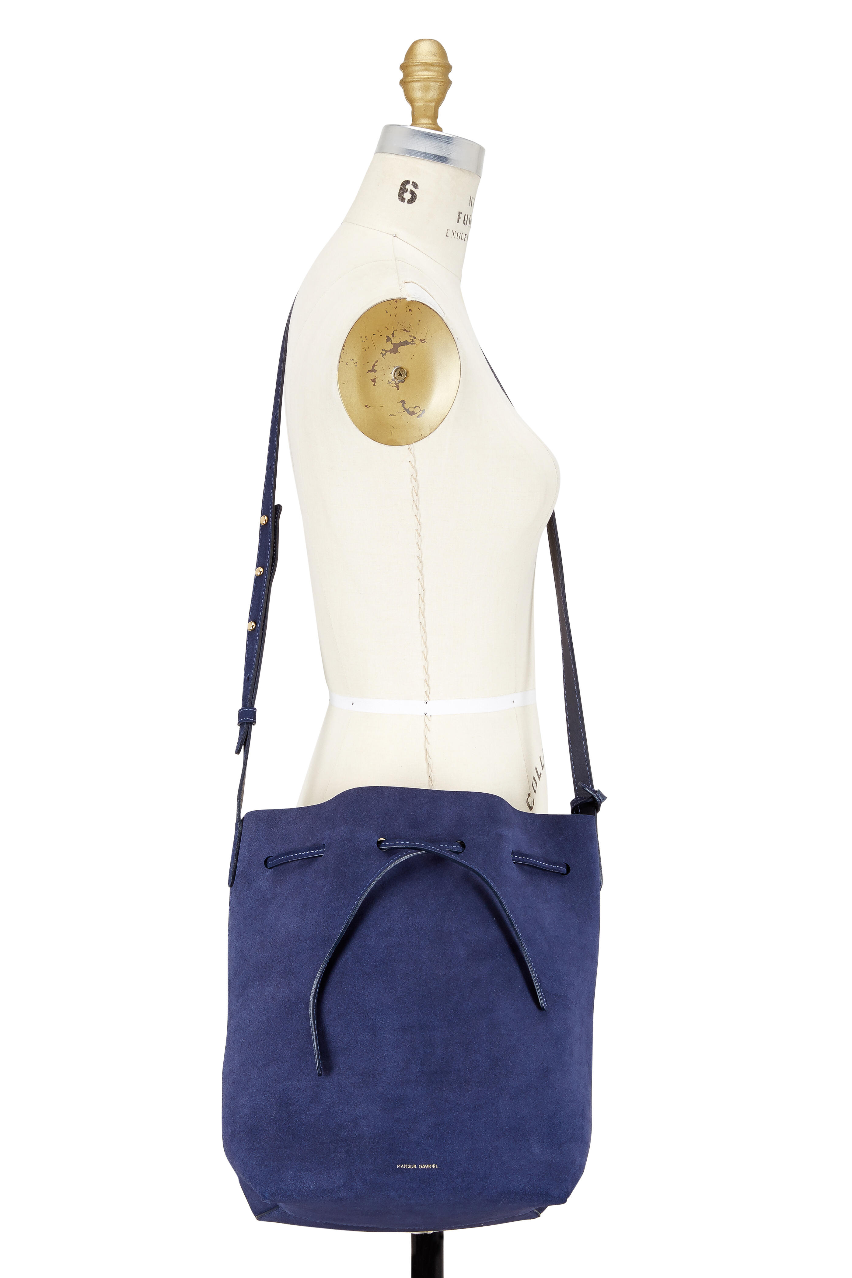 Mansur Gavriel - Blue Suede Medium Bucket Bag