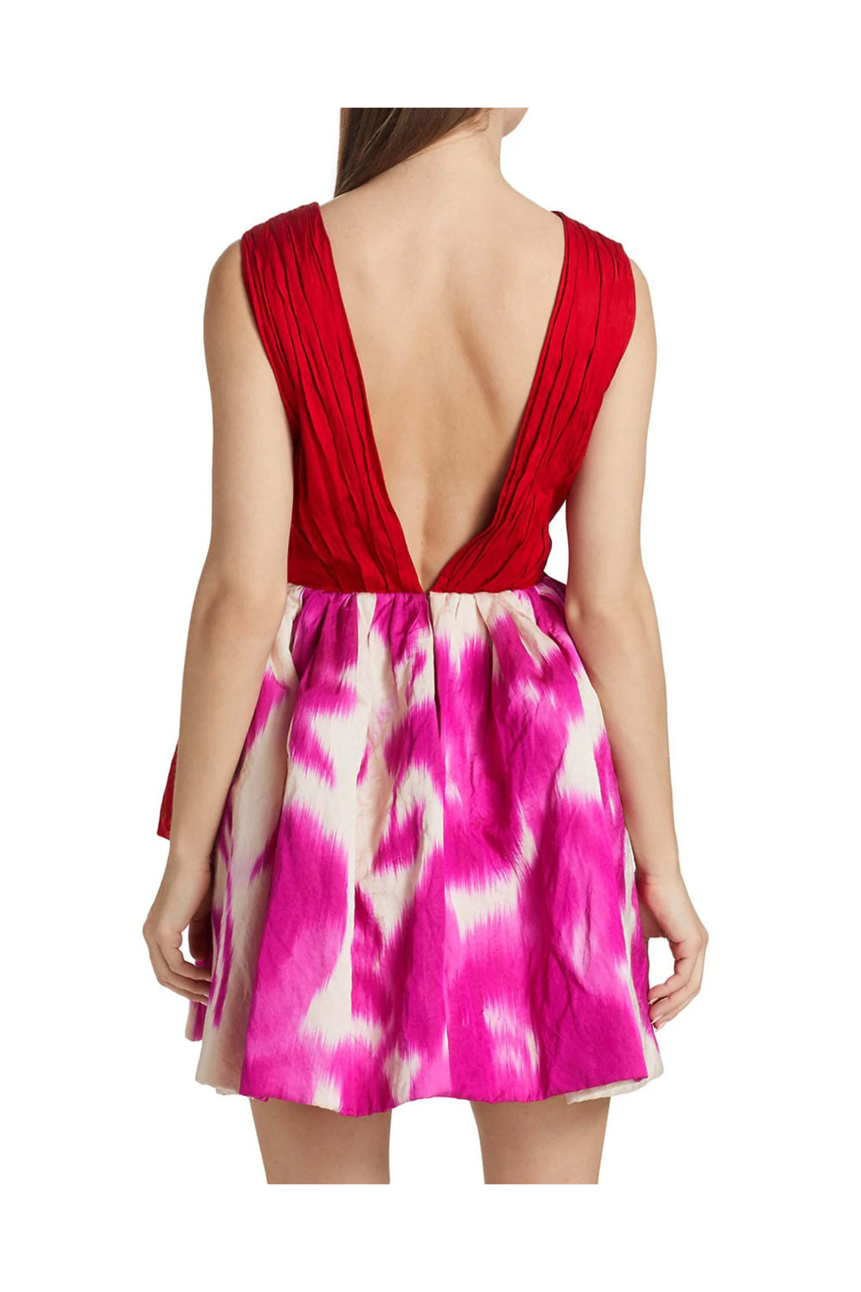 Jason Wu - Rouge Deep V Neck Bubble Mini Dress