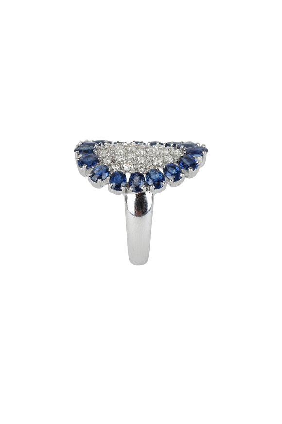 Sutra - 18K White Gold Sapphire & Diamond Ring