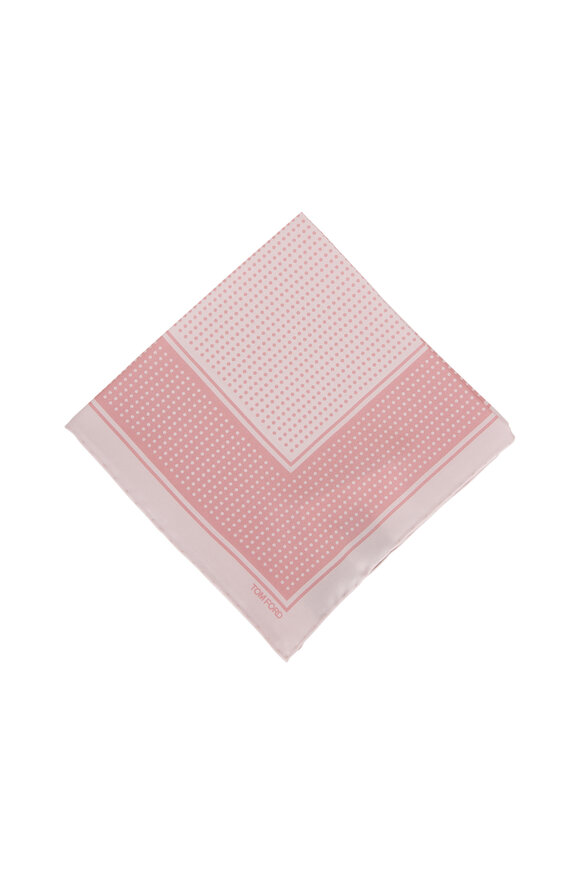 Tom Ford - Light Pink Dot Silk Pocket Square