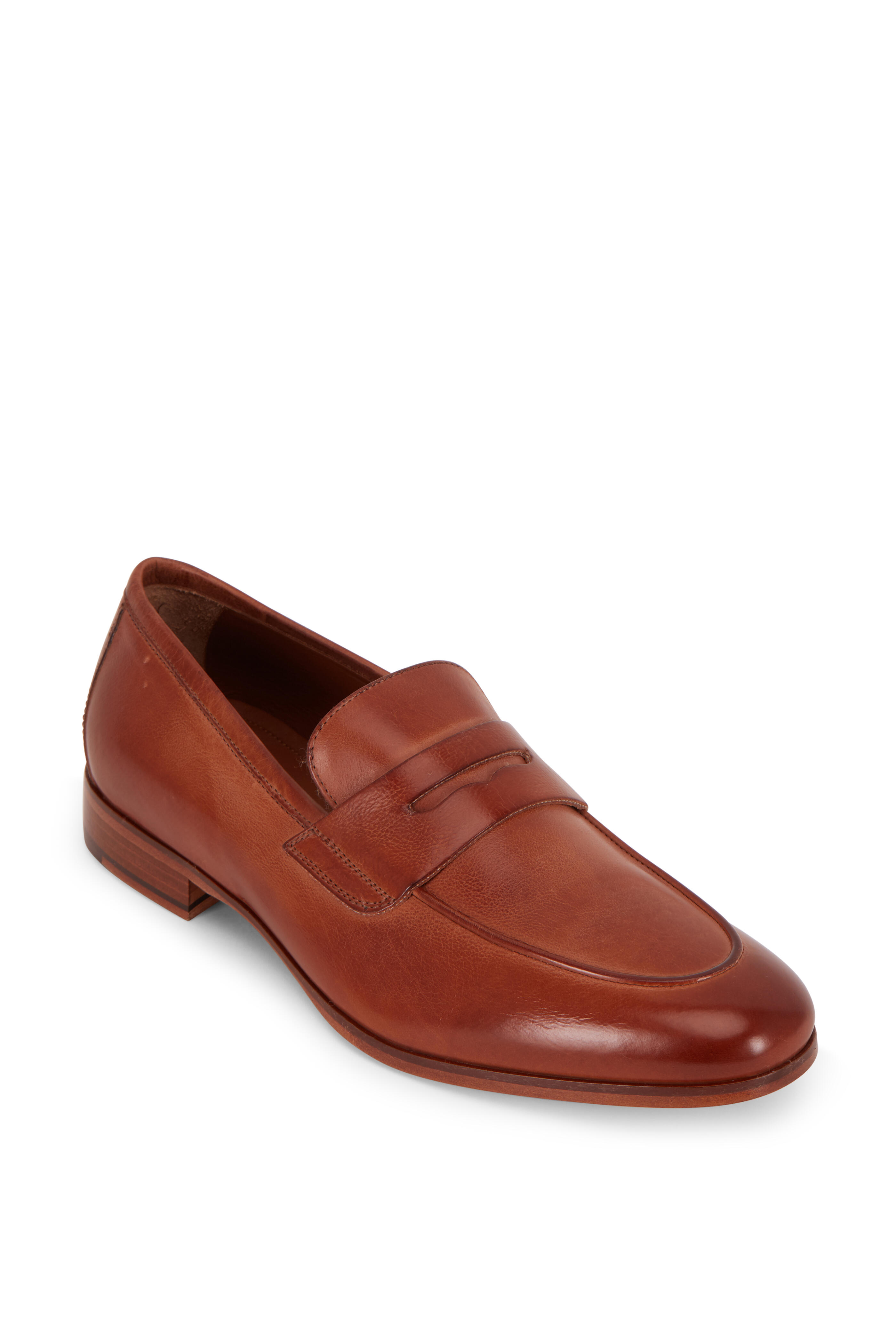 Trask Reed Teak Italian Leather Penny Loafer Mitchell Stores