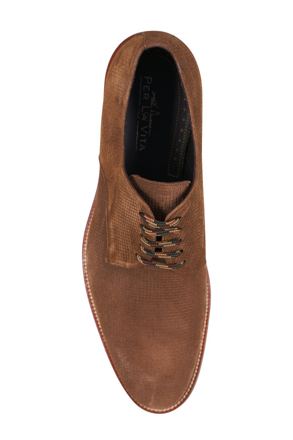 Martin Dingman - Tuscan Light Brown Plain Toe Suede Dress Shoe