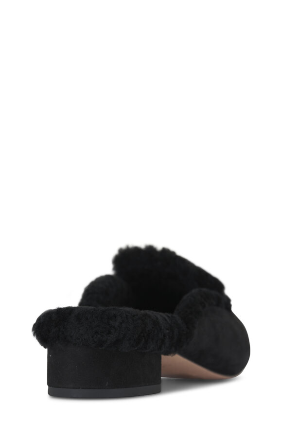 Veronica Beard - Cecile Black Shearling Mule, 30mm