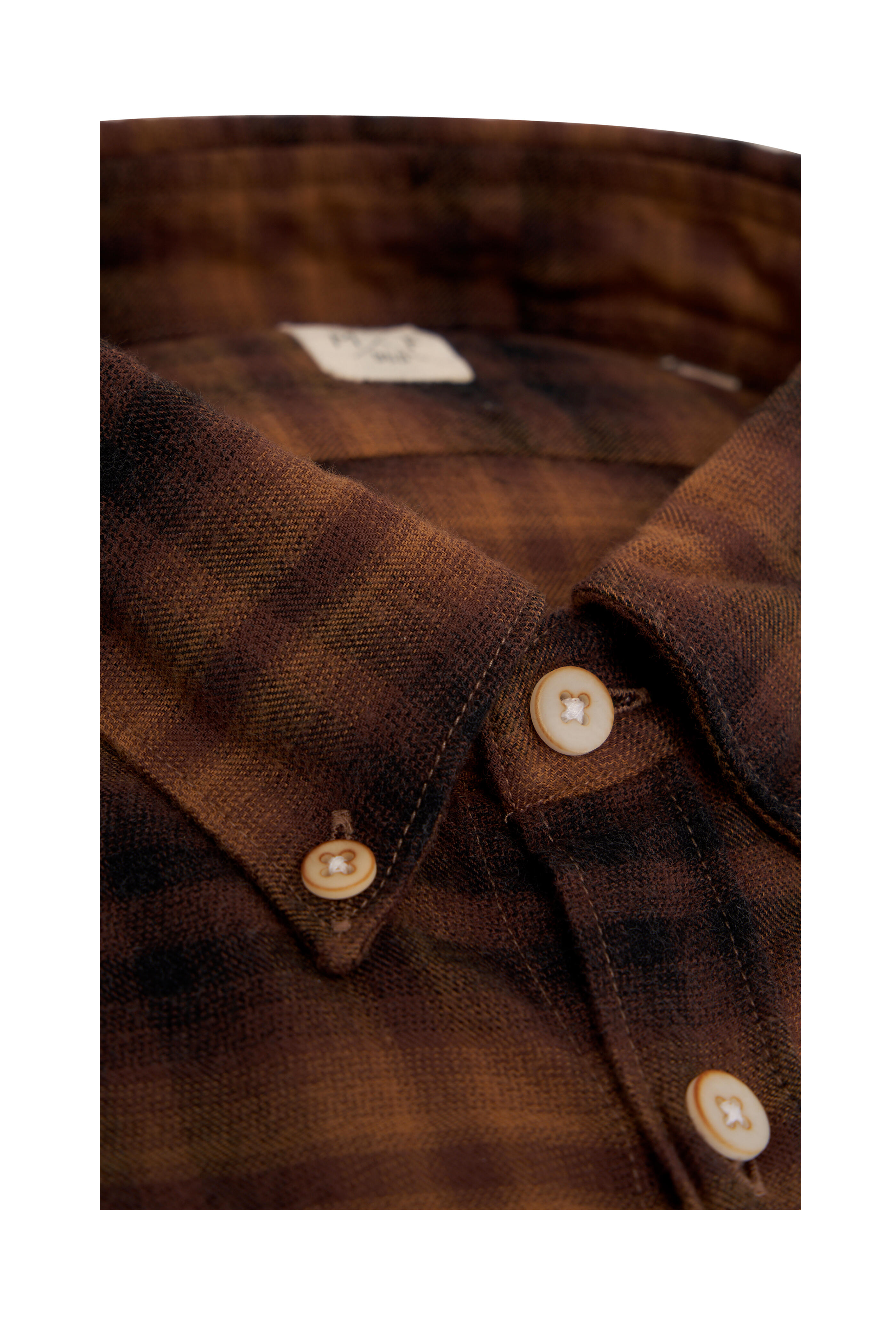 GMF - Golden Brown Tonal Plaid Sport Shirt