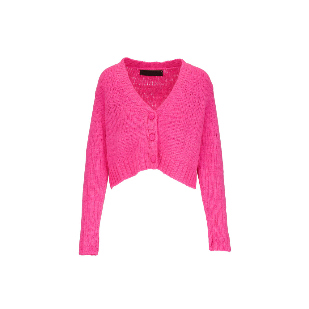 Tシャツ・カットソー ETRO Pink Cotton Blend Cardigan The Elder Statesman - Hot Pink Cashmere Knit Cropped Cardigan