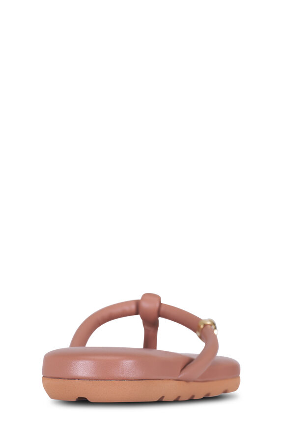 Gianvito Rossi - Fiji Praline Leather Flip Flop