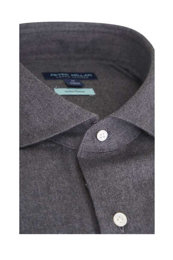 Peter Millar Gray Brixen Italian Flannel Sport Shirt - view 2