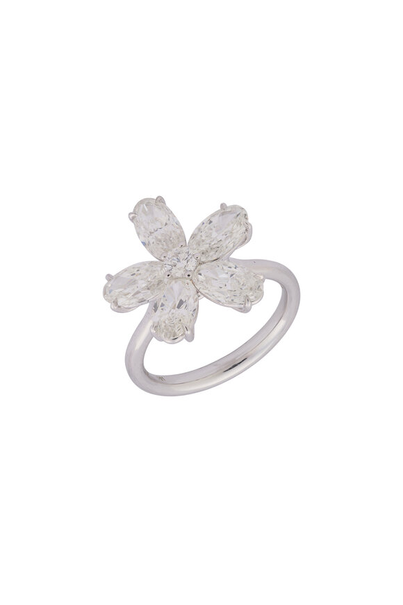 Rahaminov 18k White Gold Diamond Flower Ring