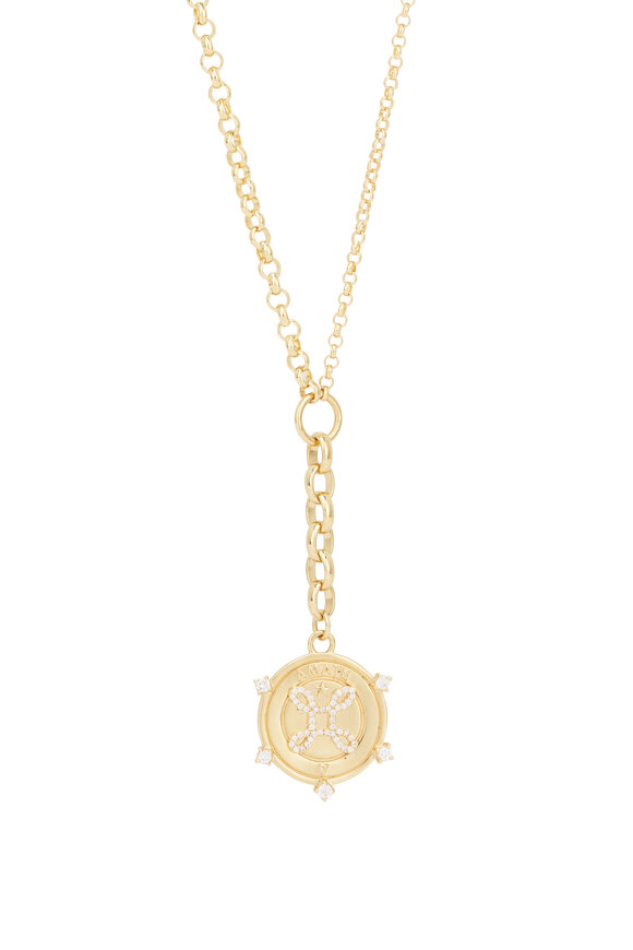 Foundrae 18k Yellow Gold True Love Mix Belcher Necklace - view 3