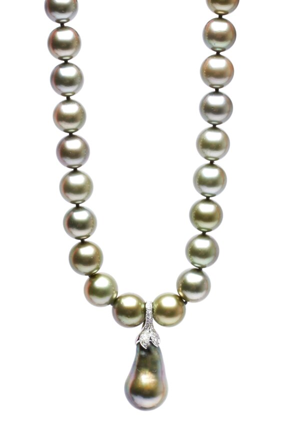Frank Ancona - Grey Tahitian Pearl Diamond Necklace