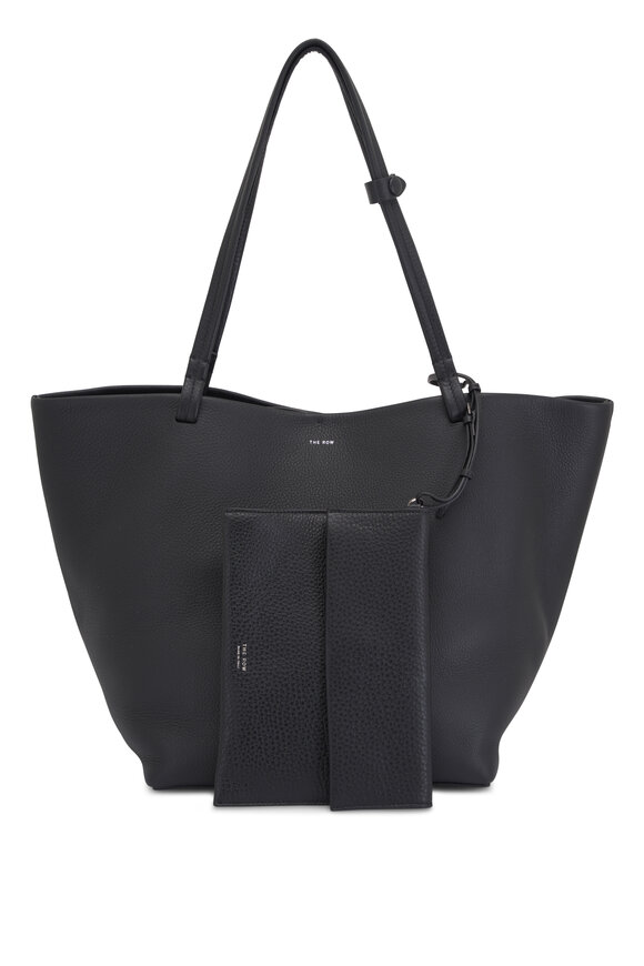 The Row - Park Tote Three Black Leather Tote