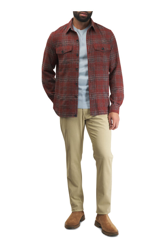 Isaia - Rust Plaid Overshirt