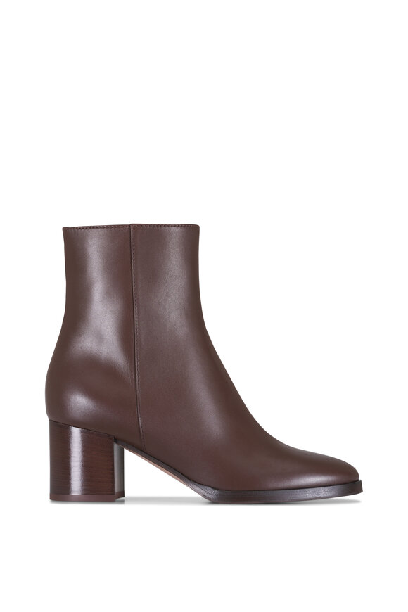 Gianvito Rossi Santiago Brown Leather Bootie, 60mm - view 6