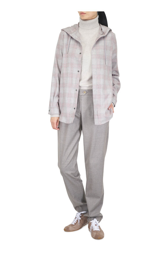 Marco Pescarolo Musa Gray Wool & Cashmere Plaid Overshirt - view 5