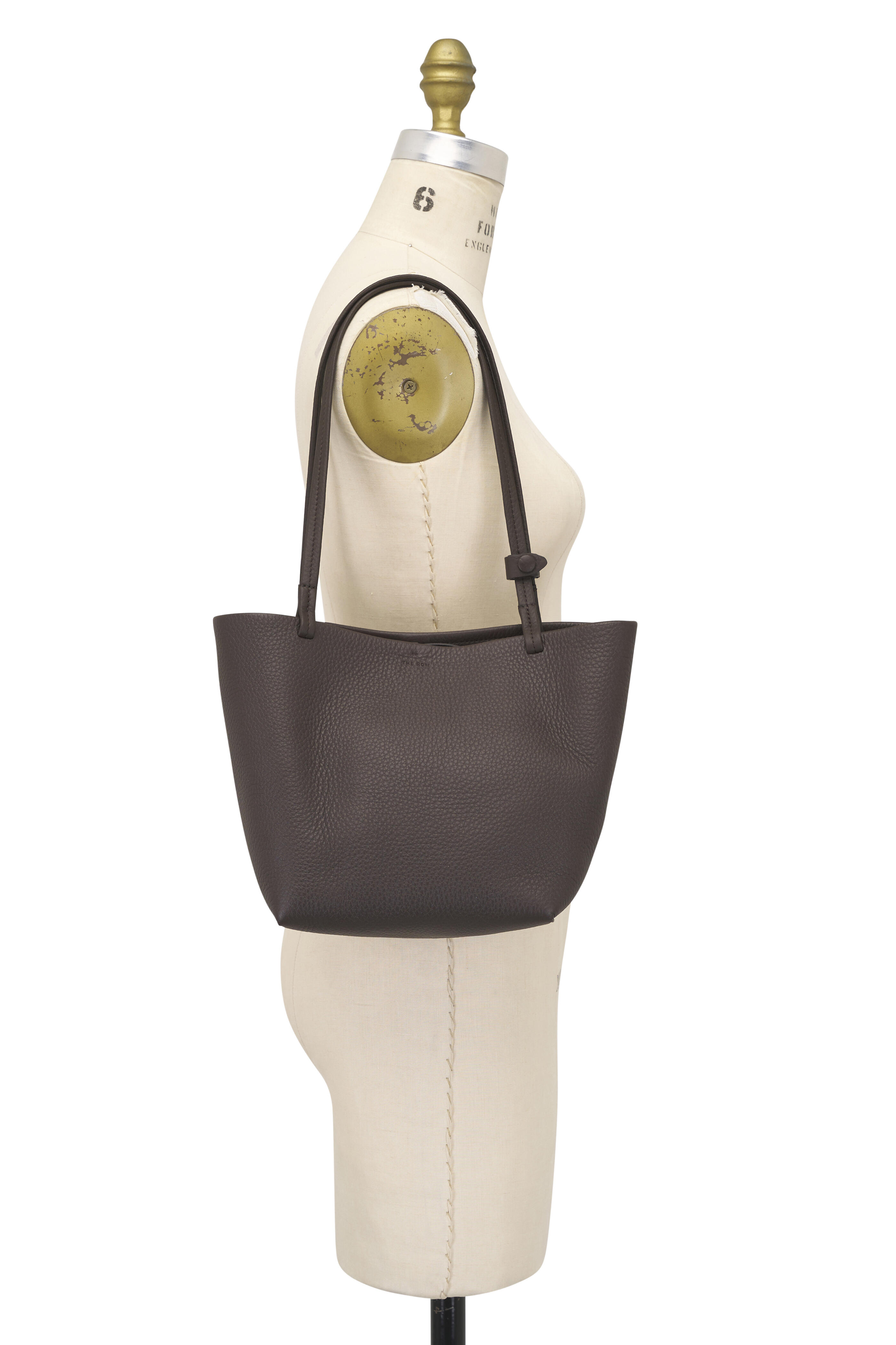 The Row - Medium Park Deep Brown Ans Leather Tote