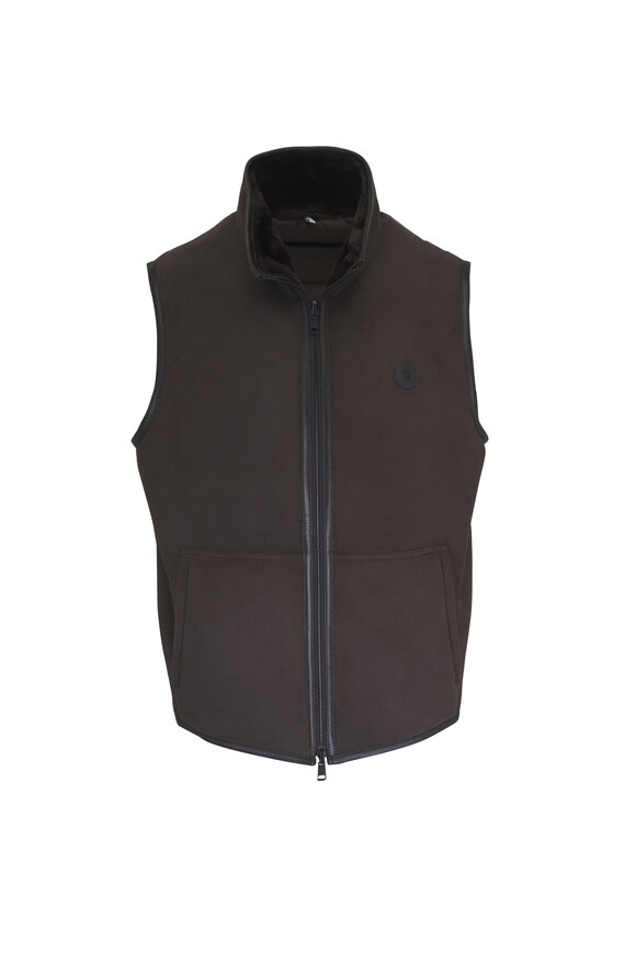 Moncler Rysfen Brown Reversible Down Vest - view 1