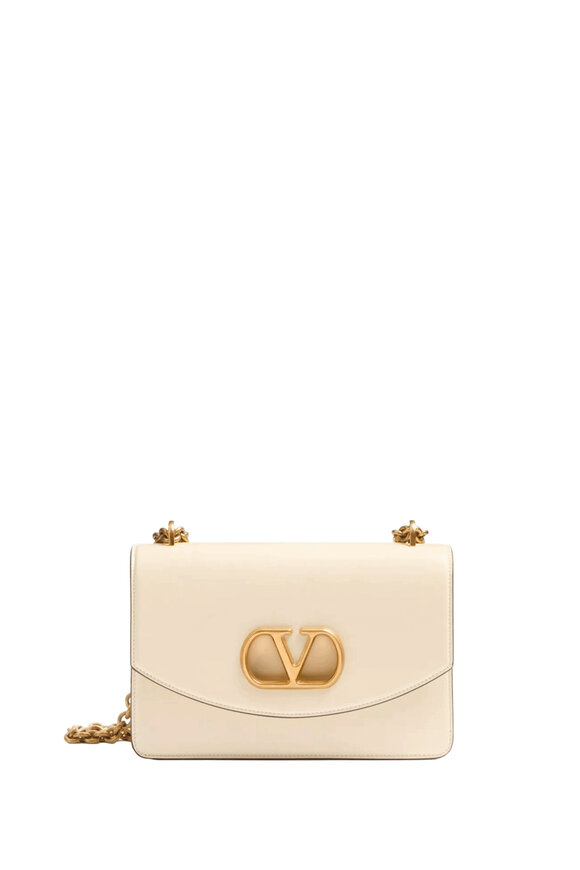 Valentino Garavani Vain VLogo Light Ivory Shoulder Bag